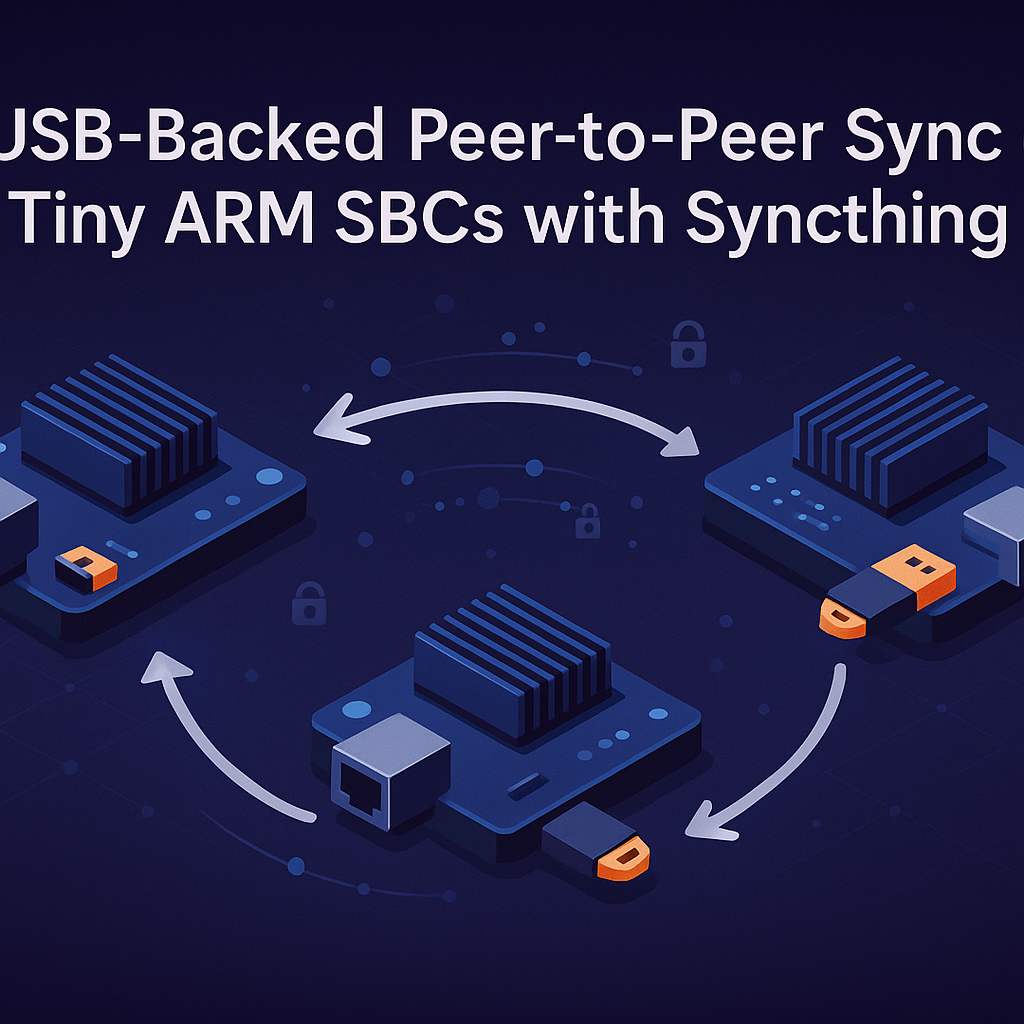 USB-Backed, Peer-to-Peer File Replication on Tiny ARM SBCs with Syncthing