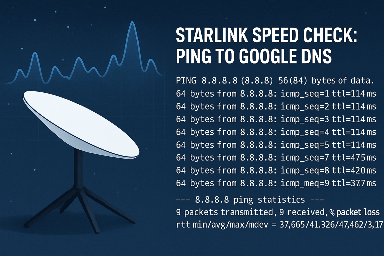 Starlink Speed Check: Ping to Google DNS