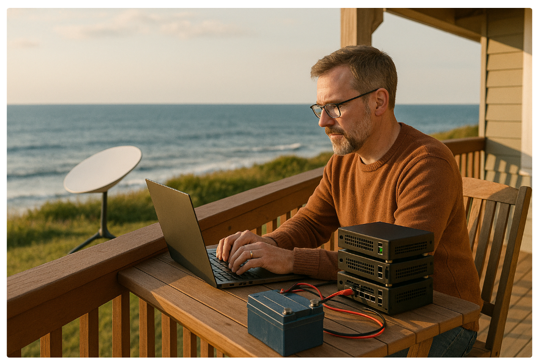 A Cluster by the Sea: Running Edge Compute on Starlink and Batteries