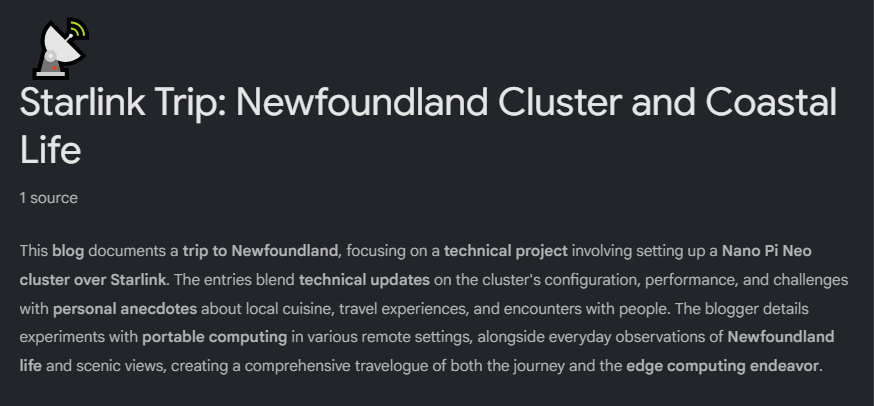 Starlink Trip: Newfoundland Cluster and Coastal Life (podcast)